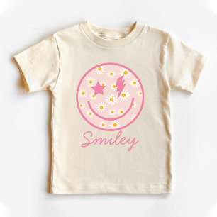 Grafik mit lächelndem Gesicht auf Pastellrosa  Baby T-shirt