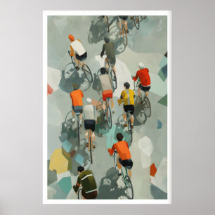 Grafik-Radfahrplakat - Draufsicht mit Geschwindigk Poster
