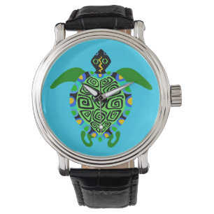 Grafik - Sea TURTLE - Wildlife - Aqua - Armbanduhr