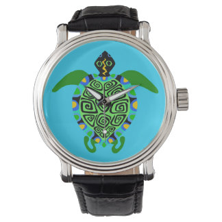 Grafik - Sea TURTLE - Wildlife - Aqua - Armbanduhr