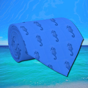 Grafik-Seepferd 2-Töne Mikromuster Krawatte