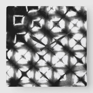Grafik Shibori I Quadratische Wanduhr