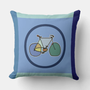 Grafik und geometrisch blau zum Thema Fahrrad Kissen Für Draußen