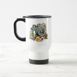 Grafik und Zitat   Vintage Kamera Reisebecher
