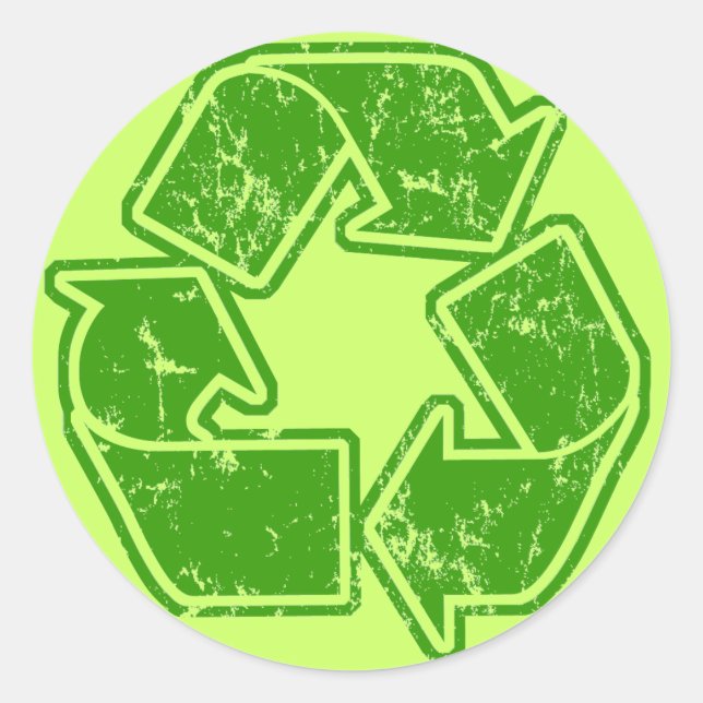 Grafik Vintag gerecycelt Runder Aufkleber (Vorderseite)