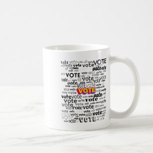 Grafik zur Förderung der Stimmabgabe Männer Frauen Kaffeetasse