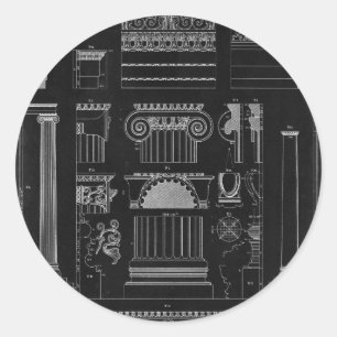 Grafikarchitektur IV Runder Aufkleber