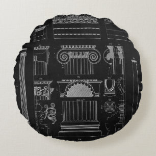 Grafikarchitektur IV Rundes Kissen