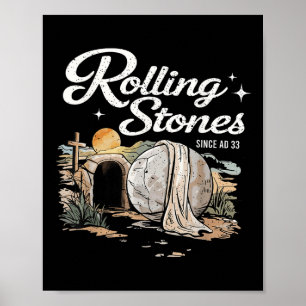 Grafikdesign aus Druckstein mit Kreuz Poster