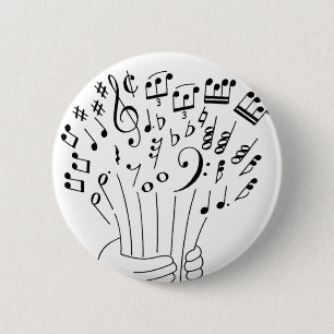 Grafikdesign: Blumen der musikalischen Anmerkungen Button