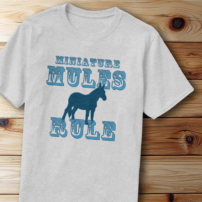 Grafikdesign der Miniaturknöpfe T-Shirt (Miniature Mules Rule Typography Graphic Design T-Shirt)