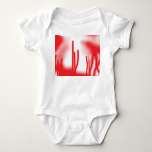 Grafikdesign mit fett rotem und orangefarbenem Des Baby Strampler
