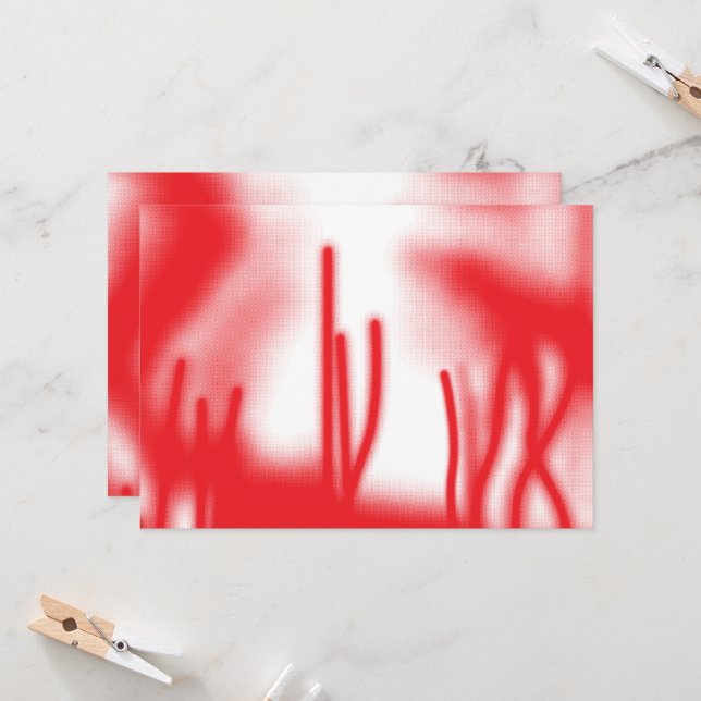 Grafikdesign mit fett rotem und orangefarbenem Des Einladung (Vorderseite/Rückseite Beispiel)