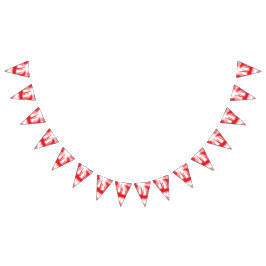 Grafikdesign mit fett rotem und orangefarbenem Des Wimpelkette