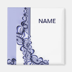 Grafikdesign-Muster - weiß blau + Ihr Text Magnet