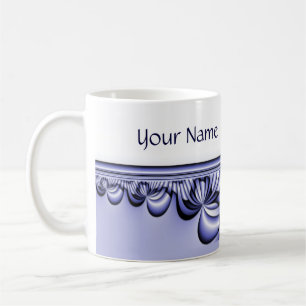 Grafikdesign-Muster - weiß blau + Ihr Text Tasse
