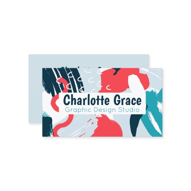 Grafikdesign Paint Splash Personalisiert Modern Visitenkarte (Vorderseite/Rückseite Beispiel)
