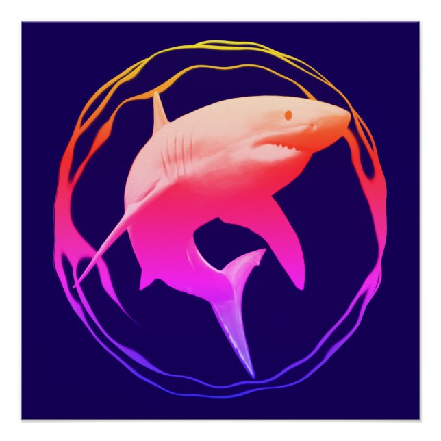 Grafikdesign von Great White Shark Poster (Vorderseite)