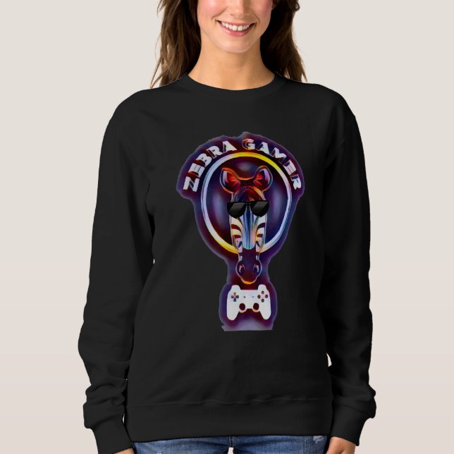 Grafikdesign von Zebra Gamer für Gamer Kids Sweatshirt (Vorderseite)