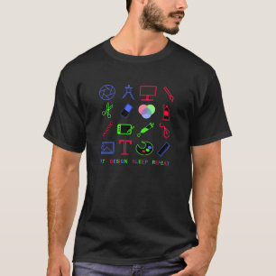 Grafikdesign-Werkzeuge mit RGB-Thema T-Shirt