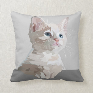 Grafikdesign White Kitten  Kissen