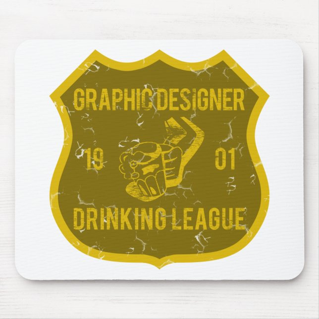 Grafikdesigner-trinkende Liga Mousepad (Vorne)
