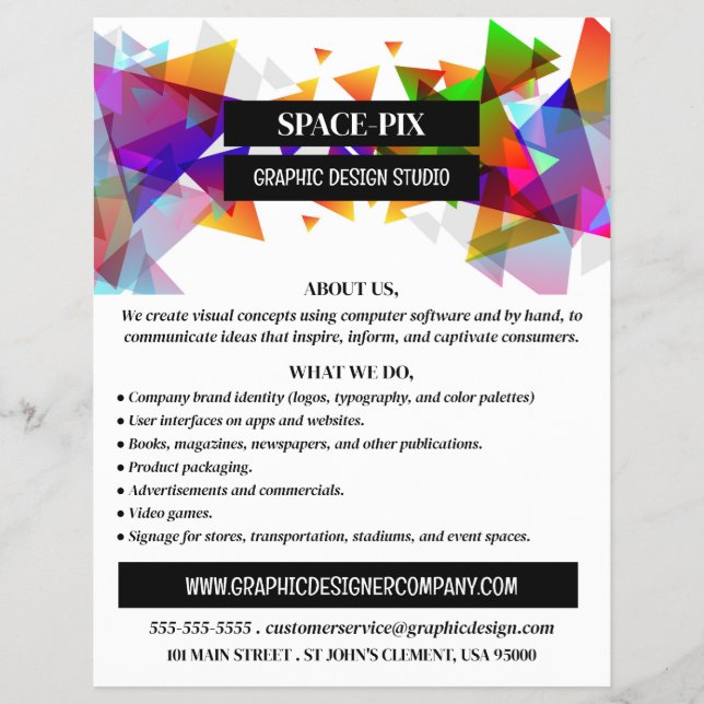 Grafikdreieck-Design, Grafikdesign-Werbung Flyer (Vorne)