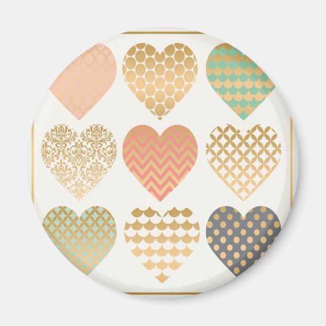 Grafikherzen moderner Trend Magnet (Vorne)