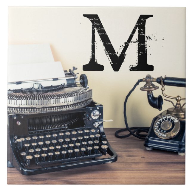 Grafikkachel für das Retro-Monogramm des Vintagen  Fliese (Vorderseite)