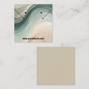 Grafikkarte der Erdtonwellen Ohrringe Quadratische Visitenkarte