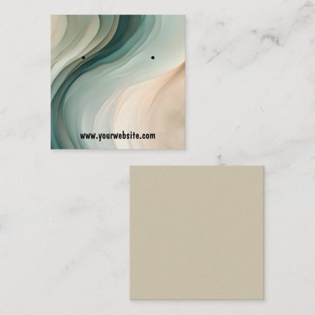 Grafikkarte der Erdtonwellen Ohrringe Quadratische Visitenkarte (Vorne/Hinten)