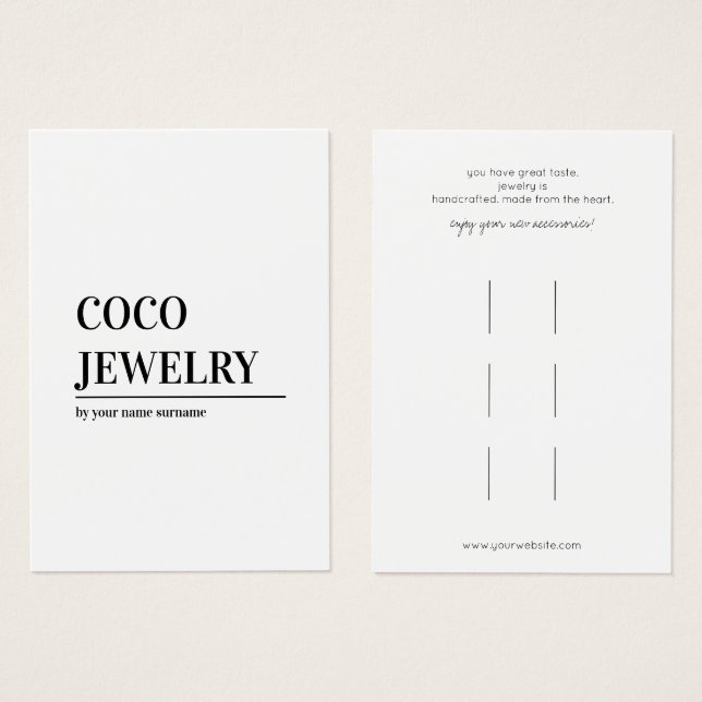 Grafikkarte für Minimalistische Haarklammern (Vorne & Hinten)