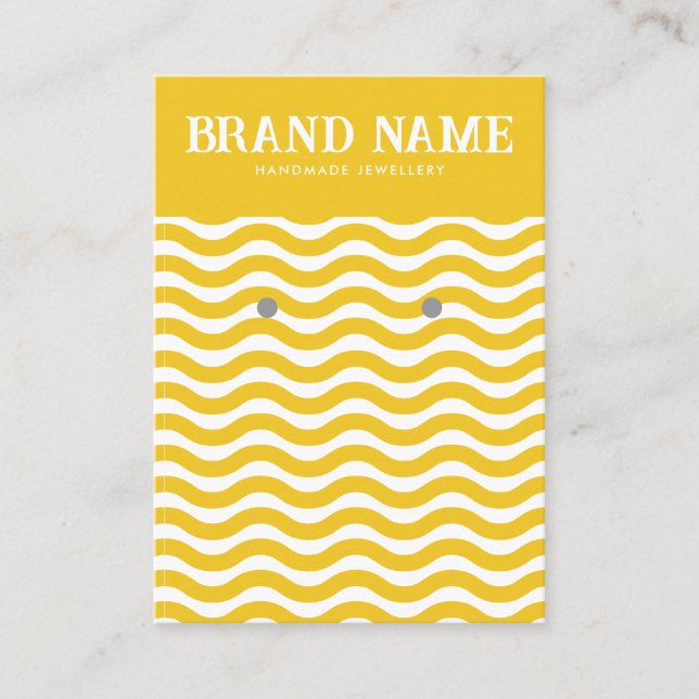 Grafikkarte von Boho Vintag-Gelb-Welle-Ohren Visitenkarte (Vorderseite)