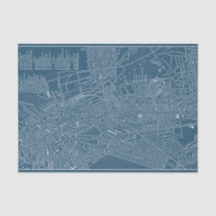 Grafikkarte von Boston Seidenpapier