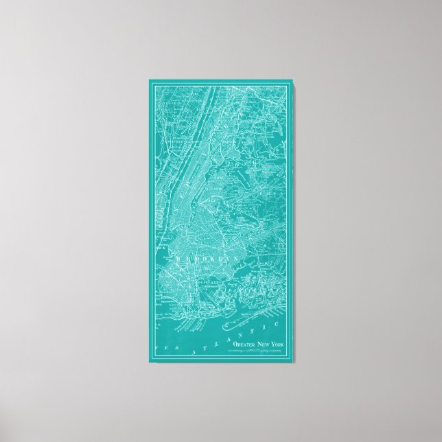 Grafikkarte von New York Leinwanddruck (Vorderseite)