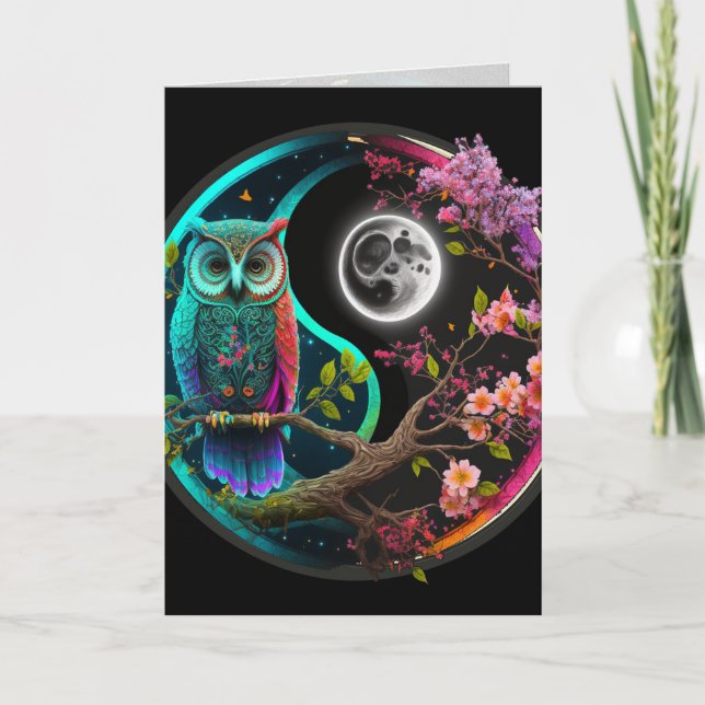 Grafikkarte von Owl und Moon Karte (Vorderseite)