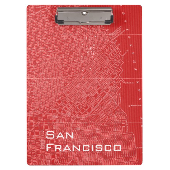 Grafikkarte von San Francisco Klemmbrett (Vorderseite)
