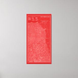 Grafikkarte von San Francisco Leinwanddruck