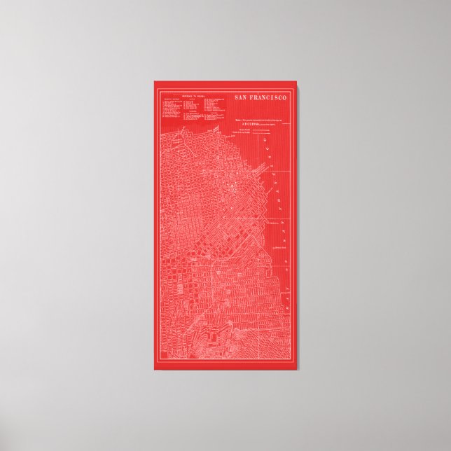 Grafikkarte von San Francisco Leinwanddruck (Vorderseite)