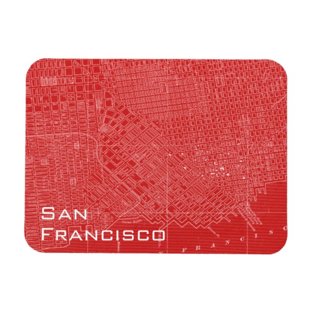 Grafikkarte von San Francisco Magnet (Horizontal)
