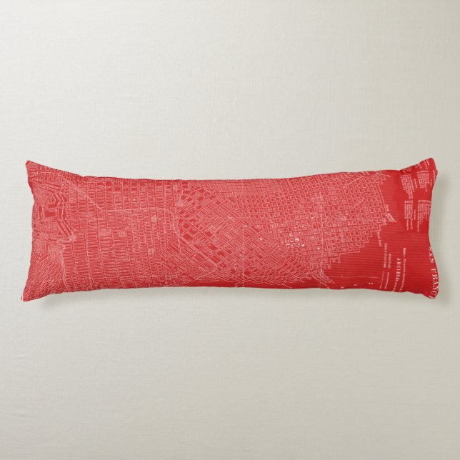 Grafikkarte von San Francisco Seitenschläferkissen (Vorderseite)