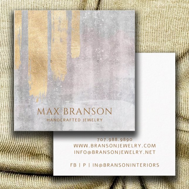 Grafikkarten für den abstrakt-rosa Schmuckdesigner Quadratische Visitenkarte (Von Creator hochgeladen)