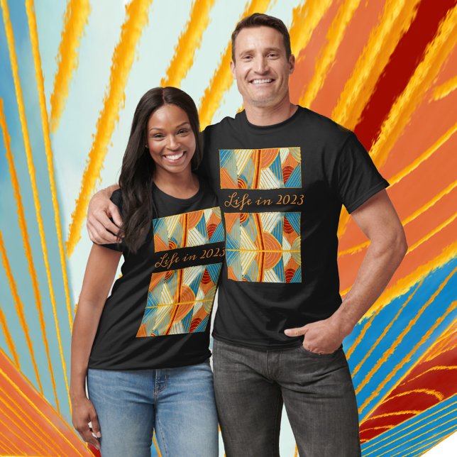 Grafikleben 2023 Abstrakte Linien und Kurven T-Shirt (Von Creator hochgeladen)