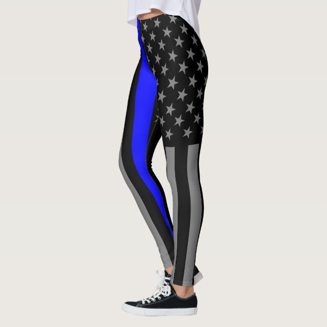 Grafikmodus für die Thin Blue Line American Flag Leggings (Links)