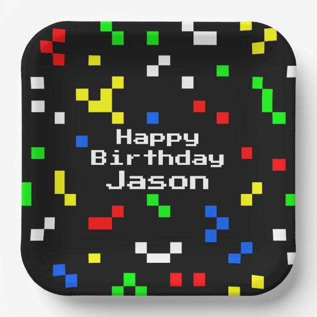 Grafikmuster für das 8-Bit-Videospiel Pappteller (Vorderseite)