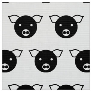 GRAFIKSCHWEINPATTER IN SCHWARZ UND WEISS STOFF
