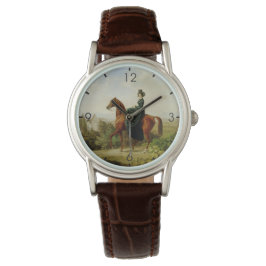 Gräfin auf dem Pferd (Elegantes Brown Horse) Armbanduhr