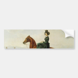 Gräfin auf dem Pferd (Elegantes Brown Horse) Autoaufkleber