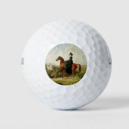 Gräfin auf dem Pferd (Elegantes Brown Horse) Golfball