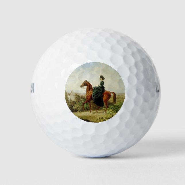 Gräfin auf dem Pferd (Elegantes Brown Horse) Golfball (Vorderseite)
